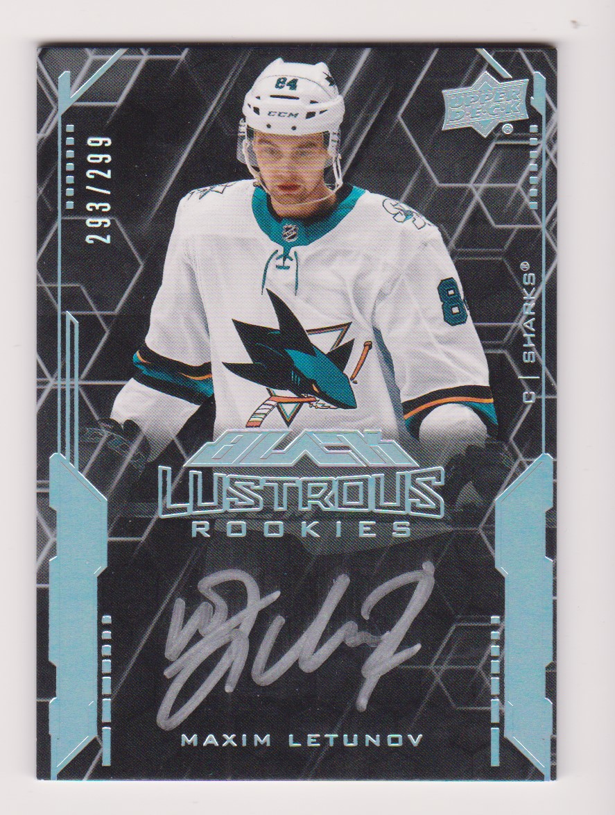 (image for) 2020-21 UD Black Lustrous Rookie Signatures #LSML Maxim Letunov